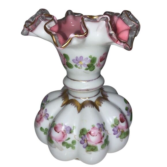 Vintage 1940s Fenton Charleton Melon Vase - Picture 1 of 2